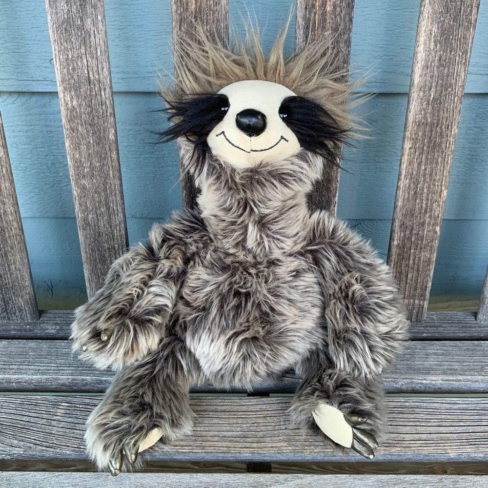 Gund Roswell Sloth Shaggy Grey Brown Plush Stuffed Animal Jungle 4048385 14 inch